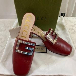 🆕 Gucci GG Crystal Red Mules 👡